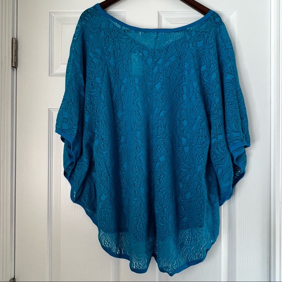 Avenue Lace Poncho Style Swimsuit Top Cover Up -18/20 - Picture 3 of 7